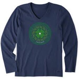 Life Is Good Navy Celtic Crusher V-Neck Shirt TShirt